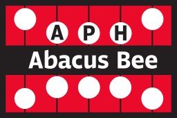 Abacus Bee logo shows simulated cranmer abacus with the text APH Abacus Bee over the rods